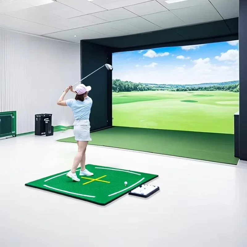 Golf simulation tent with high definition impact screen for indoor and outdoor golf practice