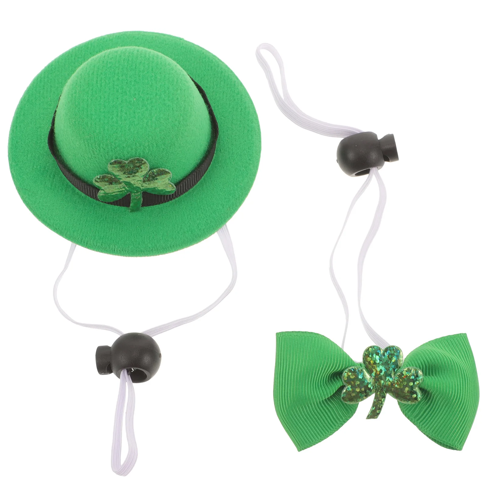 Set di cappelli e cravatte per animali domestici per cani Cappelli per gattini in poliestere Costume da giorno di San Patrizio