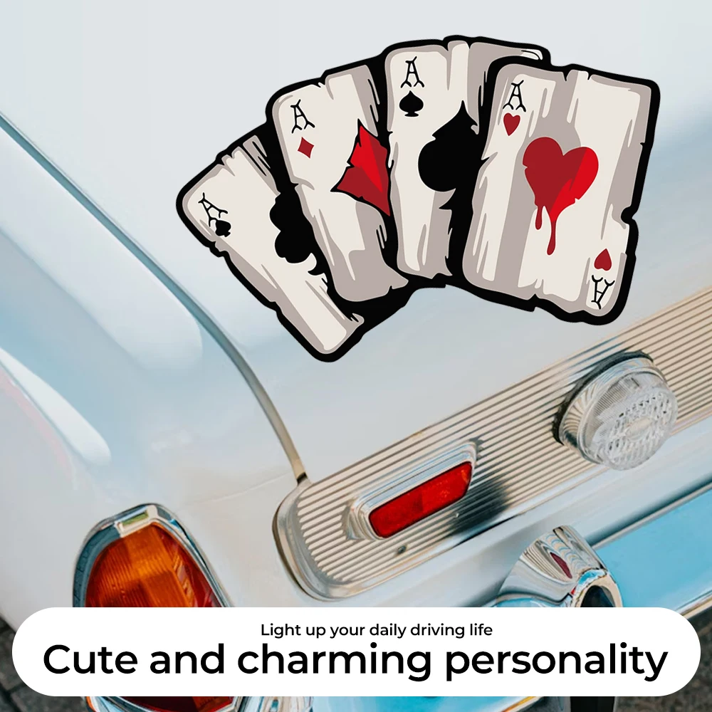 Unique Poker Style Car Stickers - Ideal for Motorcycle Fuel Tanks, Car Body Sides & Bumpers | Scratch - Covering & Creative Deco