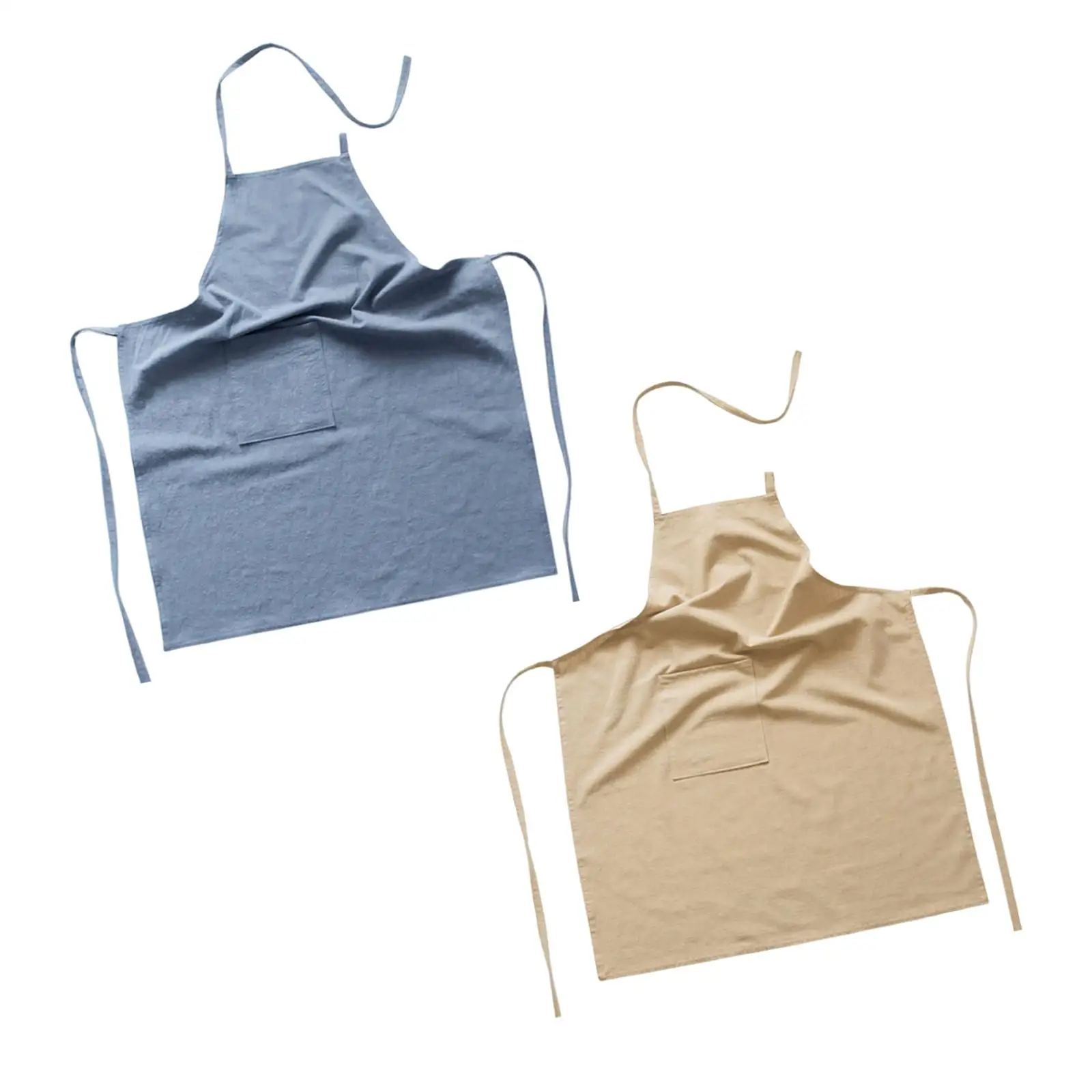 Linen Art Apron Bib Washable Ainting Apron for Restaurant Painting BBQ Cooking