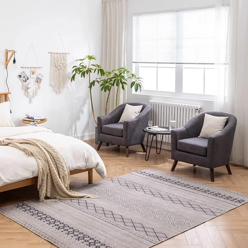 Nordic Simplicity Cafe Chairs Modern Leisure Fabric Lazy Sofa Balcony Cafe Chairs Garden Milk Tea Cafe Furniture Silla FYCC