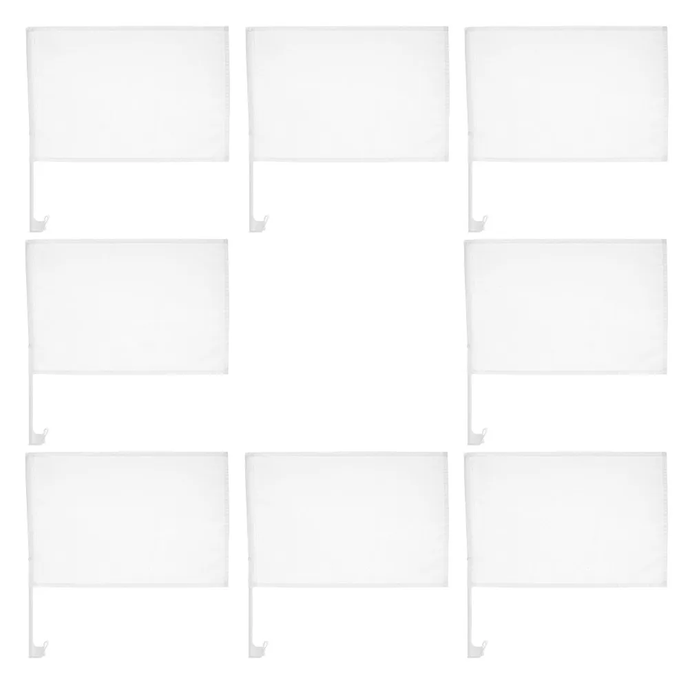 

8 белых флагов-заготовок для автомобилей, тканевые ручные баннеры для самостоятельного оформления, декор для гонок и спортивных мероприятий, аксессуары для парадов и декораций транспортных средств