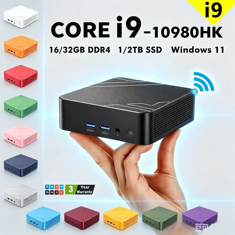 2026 Mini PC Windows 11 Pro Intel I9-10980HK 32GB DDR4 1TB SSD PC Gamer Computer Dual WIFI 6 BT5.2 4K HD Gaming Desktop