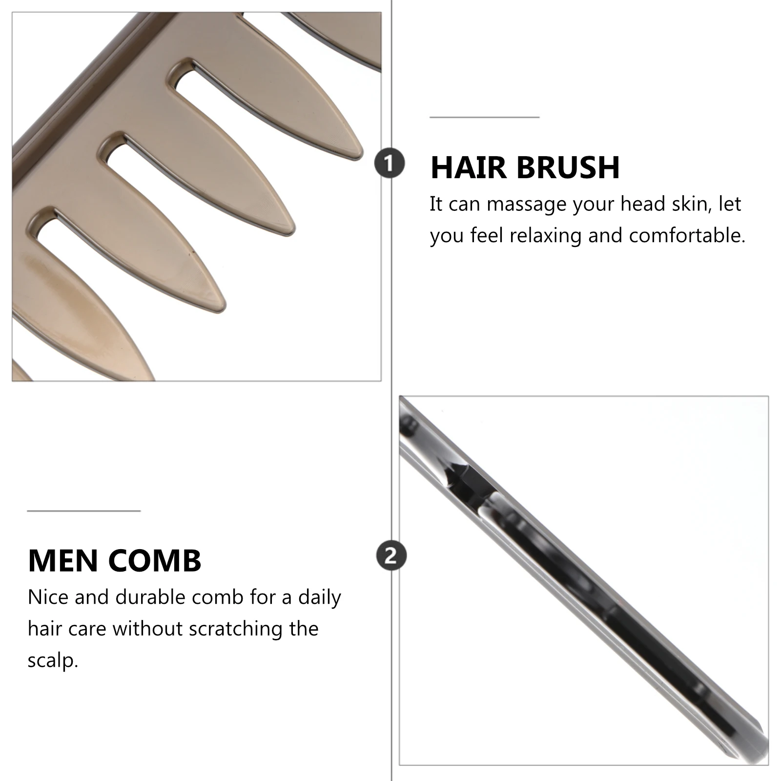 

2Pcs Men Comb Plastic Barber Comb for Hairstyling Comfortable Scalp Massage Hairdresser Hair Brush Men Hairbrush