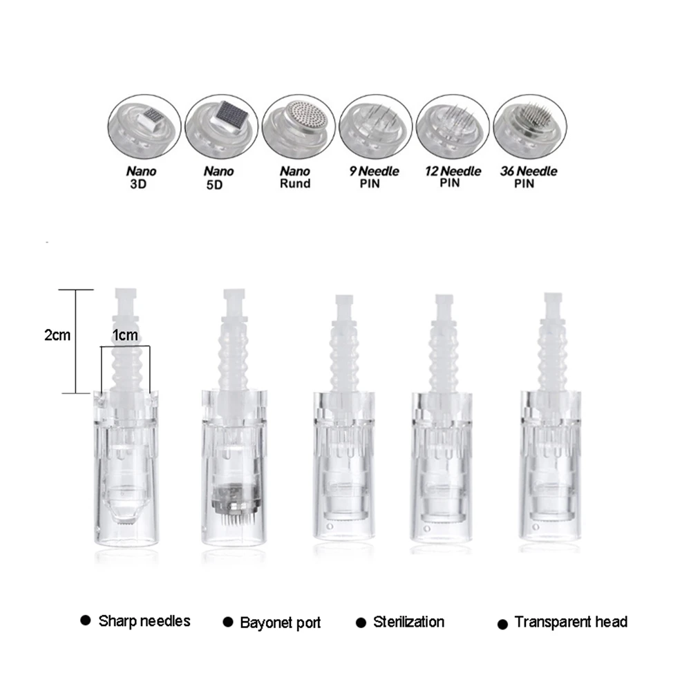 Derma Pen-microagujas eléctricas de 10/50 piezas, bayoneta de 9/12/36 Pines, Cartucho Nano para puntas de microagujas MTS Meso