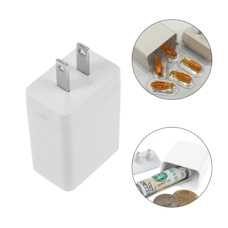 1/2pcs Charger Shaped Jewelry Stash Disguised Storage Compartment for Valuables Concealed Box with Secret Compartment Drop Ship