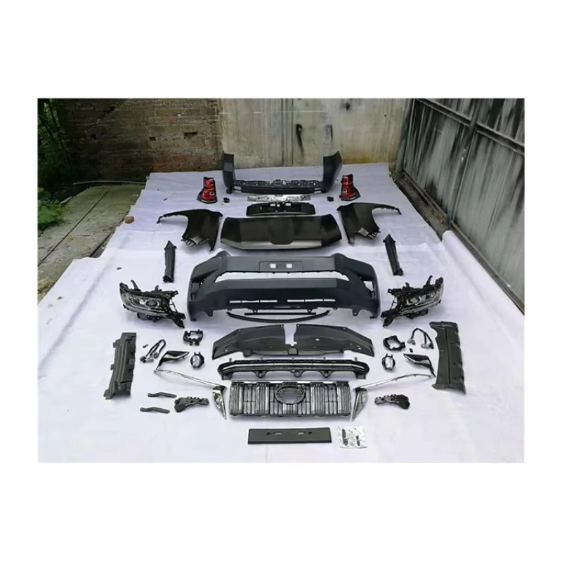 Auto Exterior Body Kit With Front Rear Bumper Grille PP ABS For Toyota Prado FJ150 2010‑2017 Update To 2018 Style Accessories