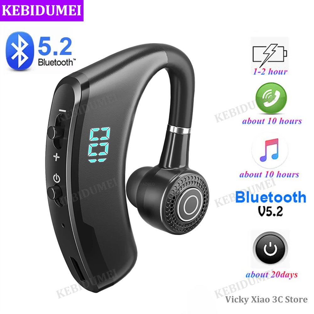 

Bluetooth 5.2 Earphone TWS Wireless Ear Hook Headset LED Display Business Headphone HiFi Stereo Waterproof Earbud for Xiaomi