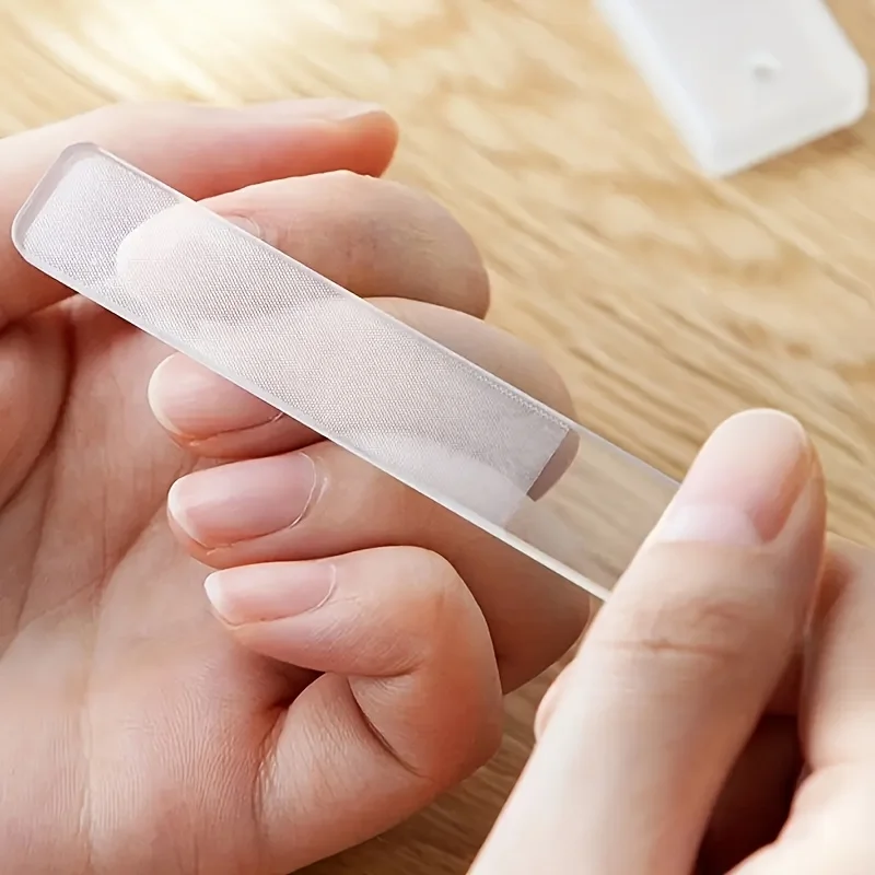 Nano Glass Nail File, Double-Sided Manicure Pedicure Polishing Tool, Portable Mini Nail Care Buffer for Home Travel Gift Use
