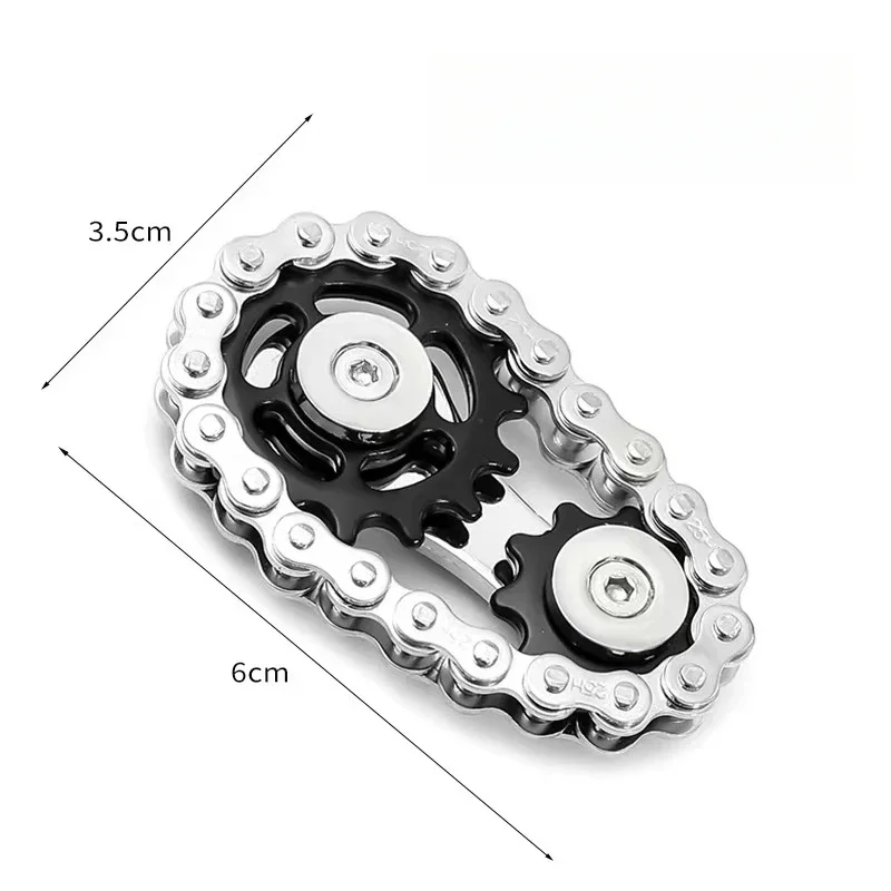 Chaîne d'engrenage en métal, rouleau Fidget EDC, jouet anti-Stress, Spinner à main rotatif, soulagement de l'anxiété, liaison, volant d'inertie, gyroscope pour enfants et adultes