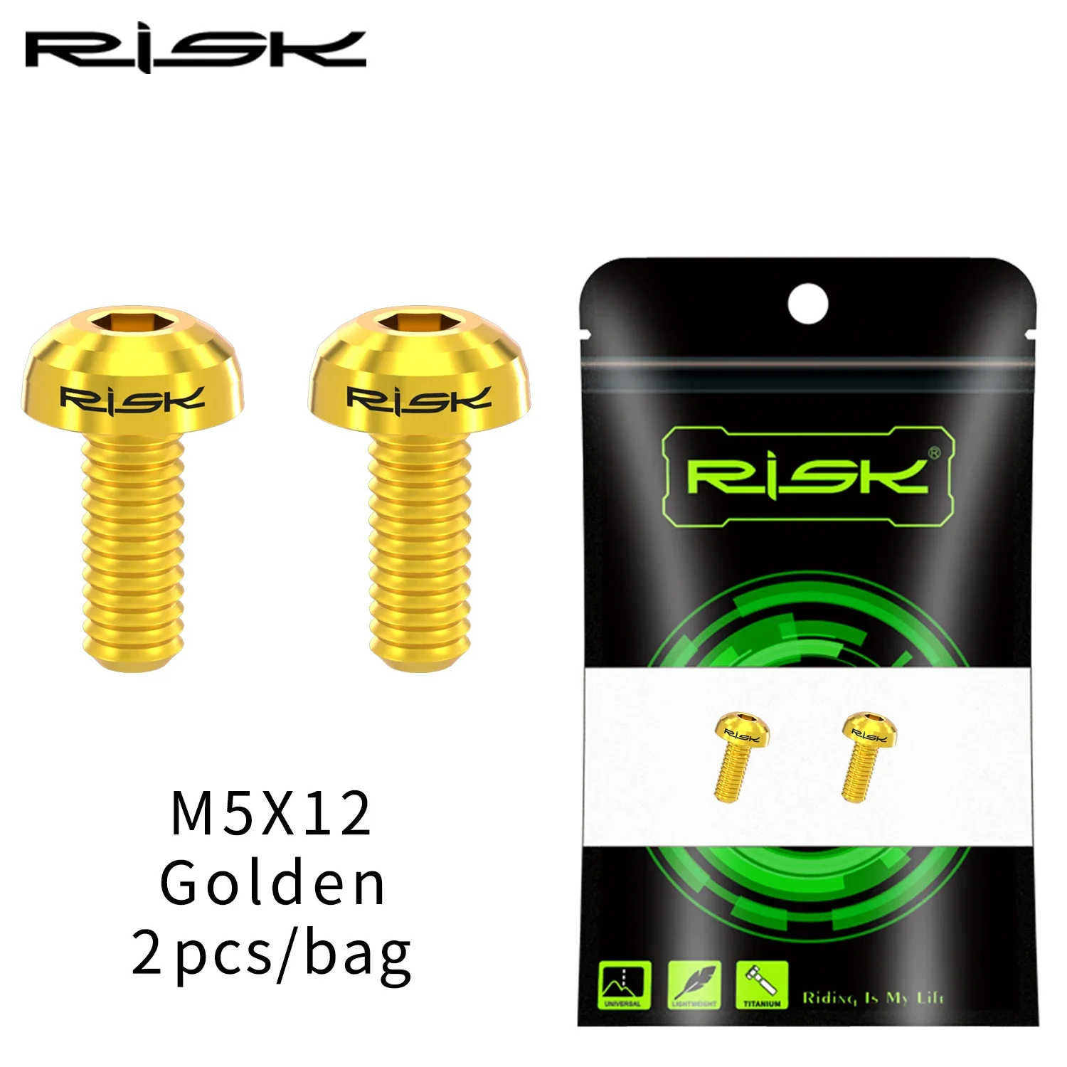 RISK M5x12 Bicycle Water Bottle Cage Fixing Bolts Titanium Road Mountain Bike Water Holder Screws Air Pump Holder Fixed Screws