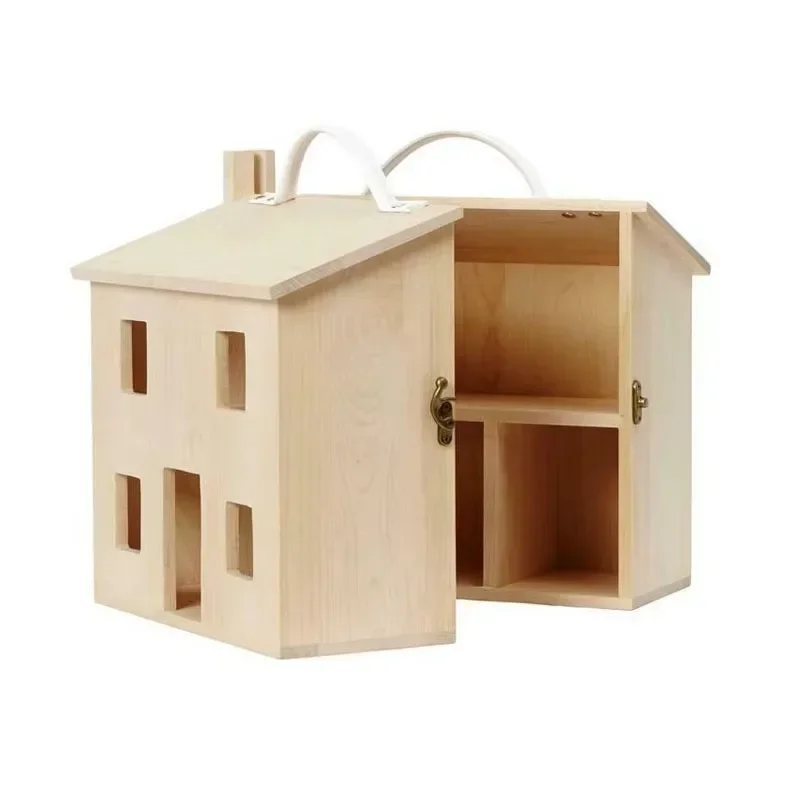 Dollhouse Children's Wooden Dollhouse is lightweight and convenient