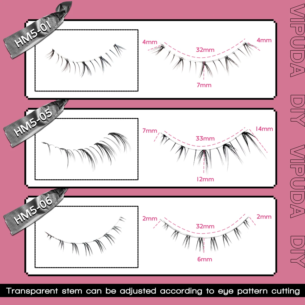 10Pairs Lower Eyelash Design Fluffly Fashion Natural Under Lashes Handmade Clear Band Bottom Fake Lash Extension Makeup Tools