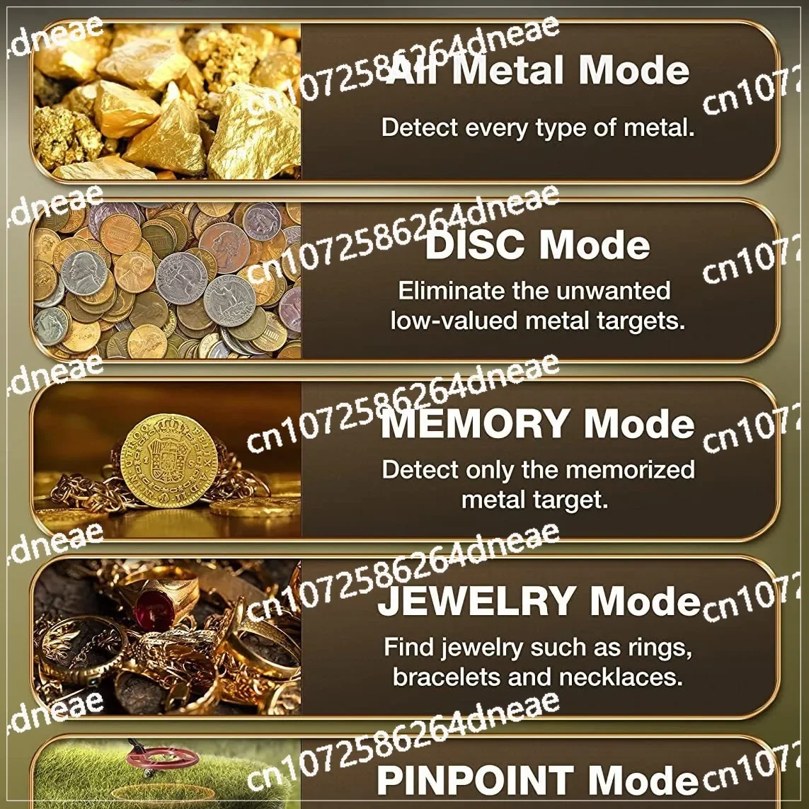 GC-1022 Underground Red Metal Detector Outdoor Treasure Hunting High Accuracy and High Sensitivity
