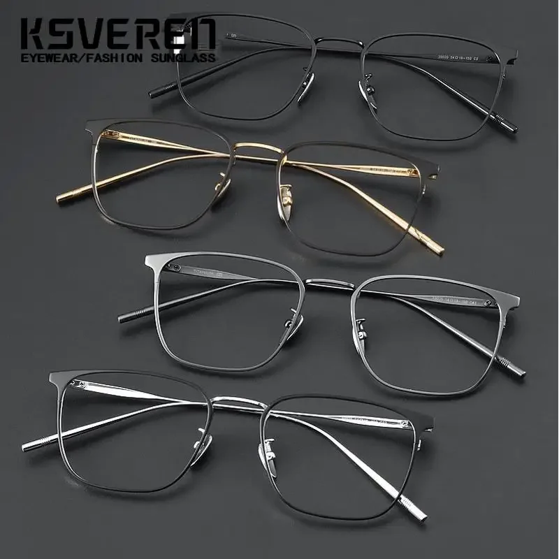 Ultra Light Pure Titanium Reading Glasses for Men Business Retro Square Prescription Glasses Magnifying Glasses Frame Eyewear