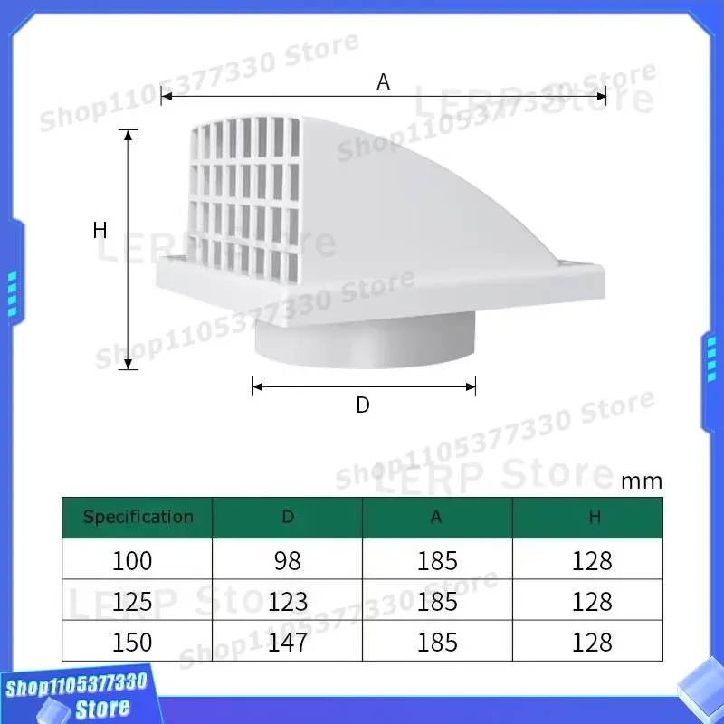 Flexible ABS Plastic Wall Ventilation Grille Exhaust Fan Cover Air Outlet Ducting Vent for Home Kitchen Bathroom Decoration