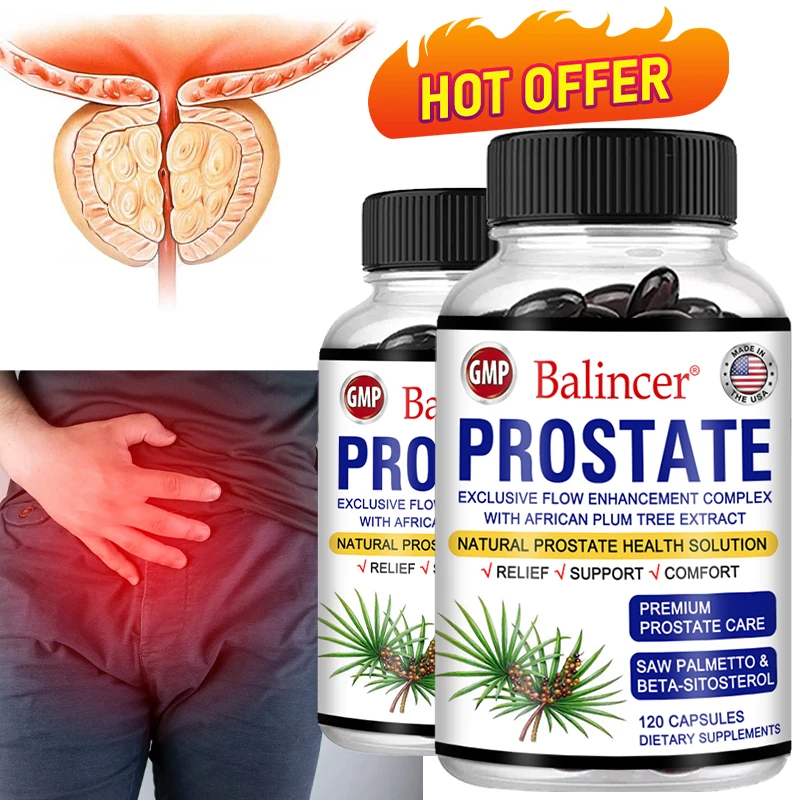 

Saw Palmetto Beta-Sitosterol Capsules - Helps Promote Prostate Health, Frequent Urination, Bladder and Urination Health