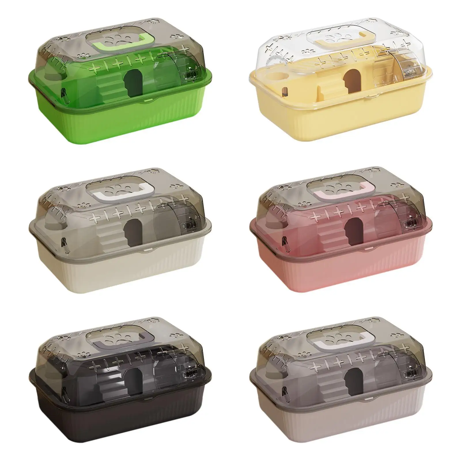 Travel Transparent Hamster House Hamster Carry Case Cage Ventilation Portable Hamster Cage for Guinea Pigs Rats Small Animals