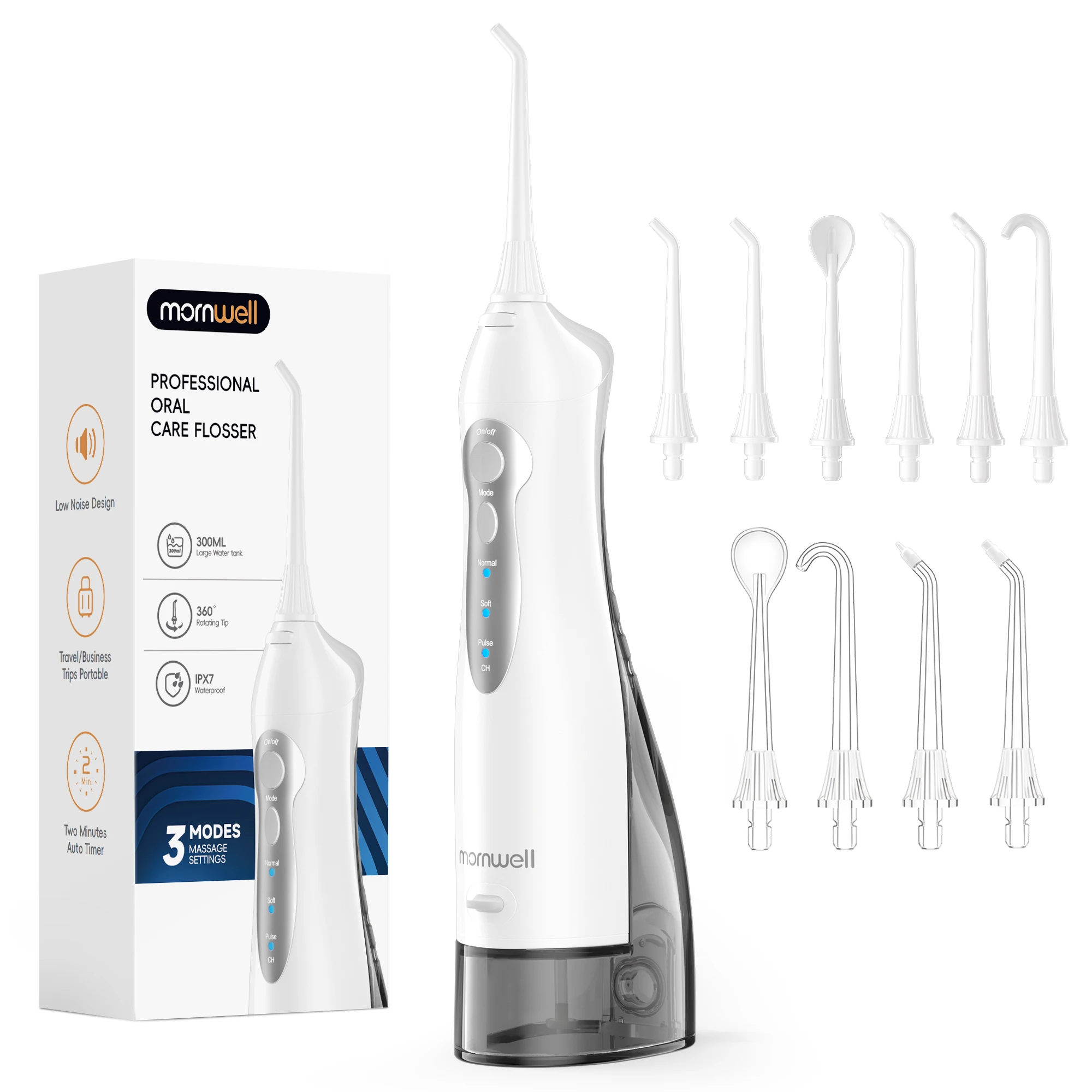D52 Draagbare Draadloze Waterflosser USB Oplaadbare Waterstraal Floss Tandenstoker 4 Jet Tip 300 ml 3 Modi Tanden Schoon voor Reizen