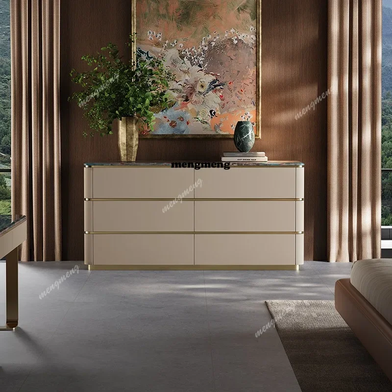 

Легкий роскошный шкаф с шестью сундуками, мраморный шкаф для хранения высокого класса, у стены, комод