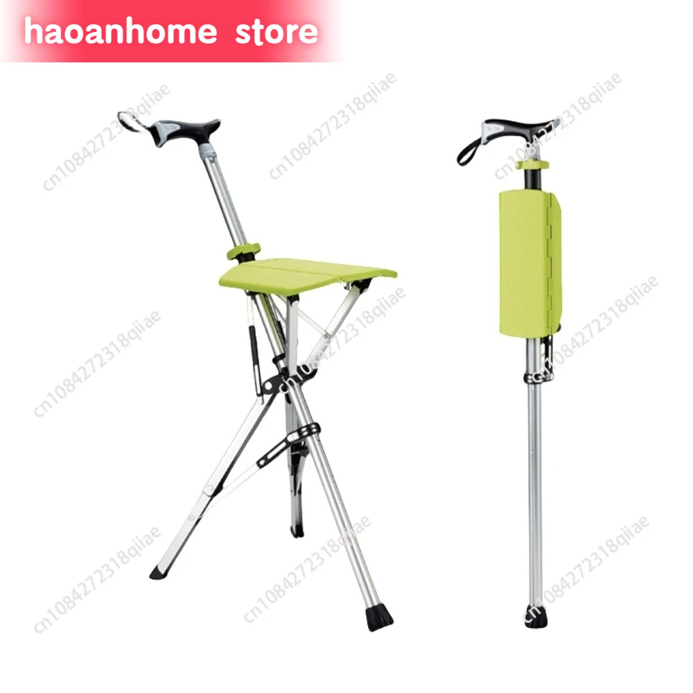 Portable Folding Non-slip Elderly Crutch Stool Stick Climb