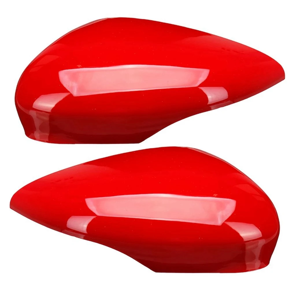 11-Left Wing Door Rearview Mirror Cover Side Mirror Cap Shell for Ford Fiesta MK7 2008-2017 Red