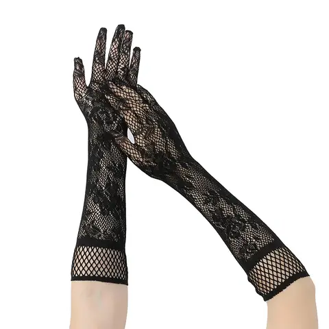 New sexy fishing net lace elastic gloves, bridal long sleeved gloves, etiquette gloves, sexy party gloves