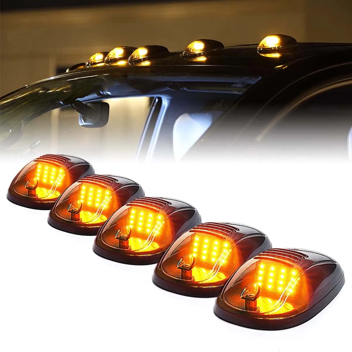 5pcs LED Running Cab Marker Roof Top Mouse Signal Light SUV Off Road Set Bulb Lamp Car Styling For Dodge Toyota Tundra Chevrolet