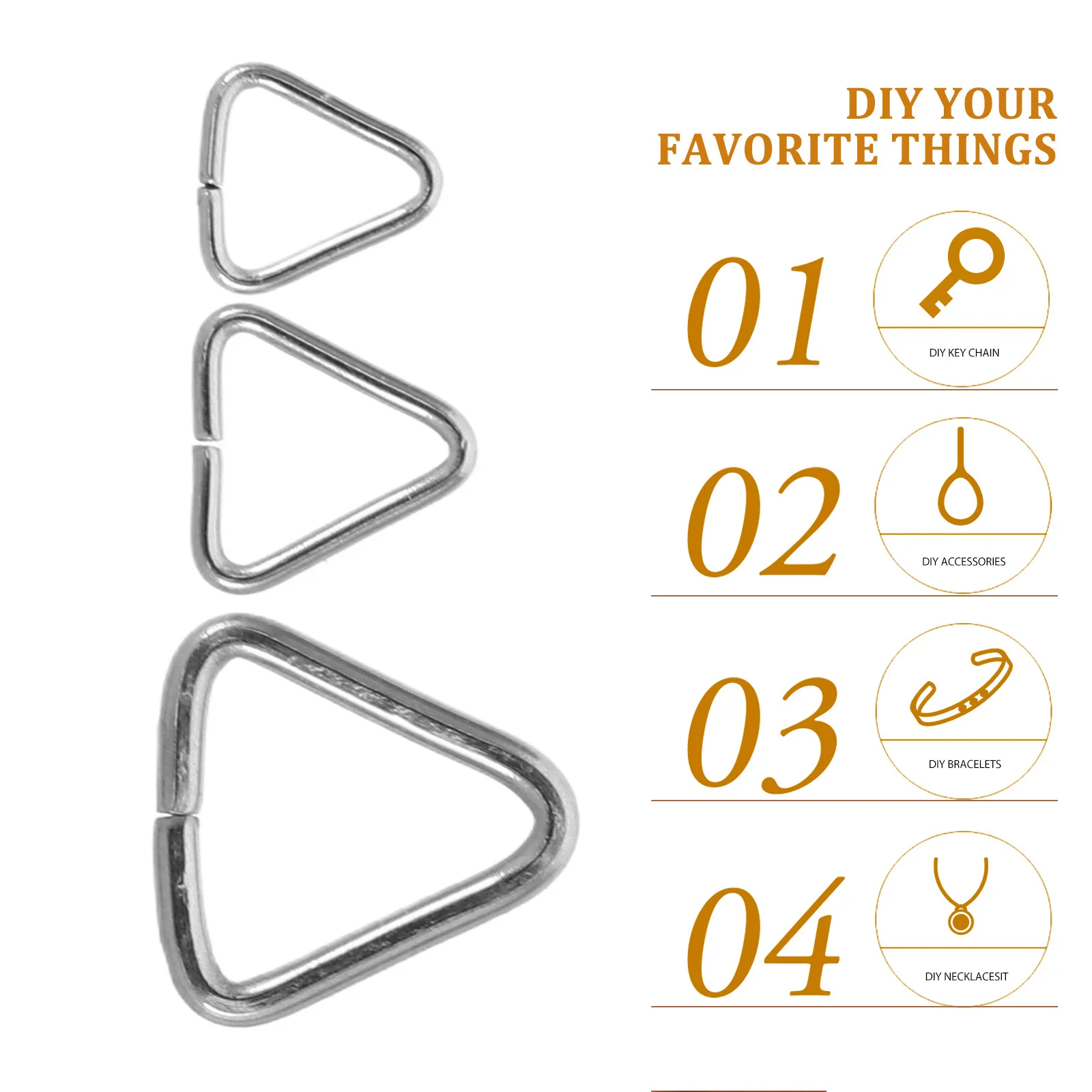 240Pcs Stainless Steel Triangle Jump Rings Triangle Open Hook Connectors for DIY Jewelry Making Pendant Clasp Connectors