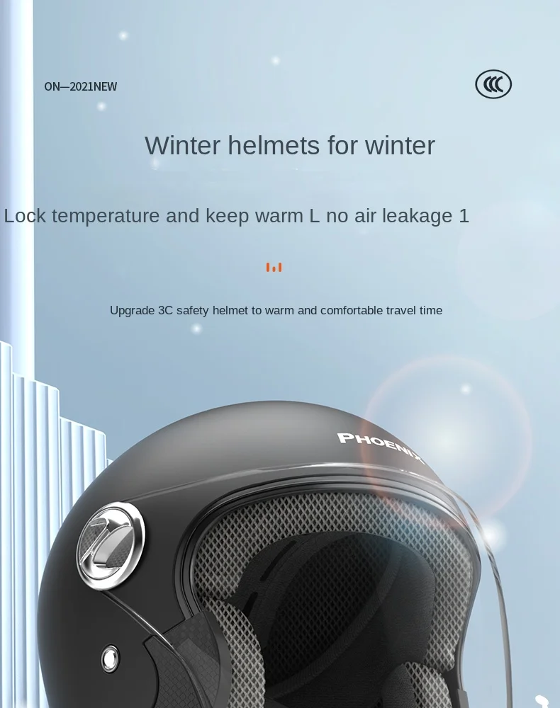 ZL Electric Bicycle Helmet Winter Half Helmet Highly Clear Mirror 3C Certification Warm-Keeping and Cold-Proof Thickened