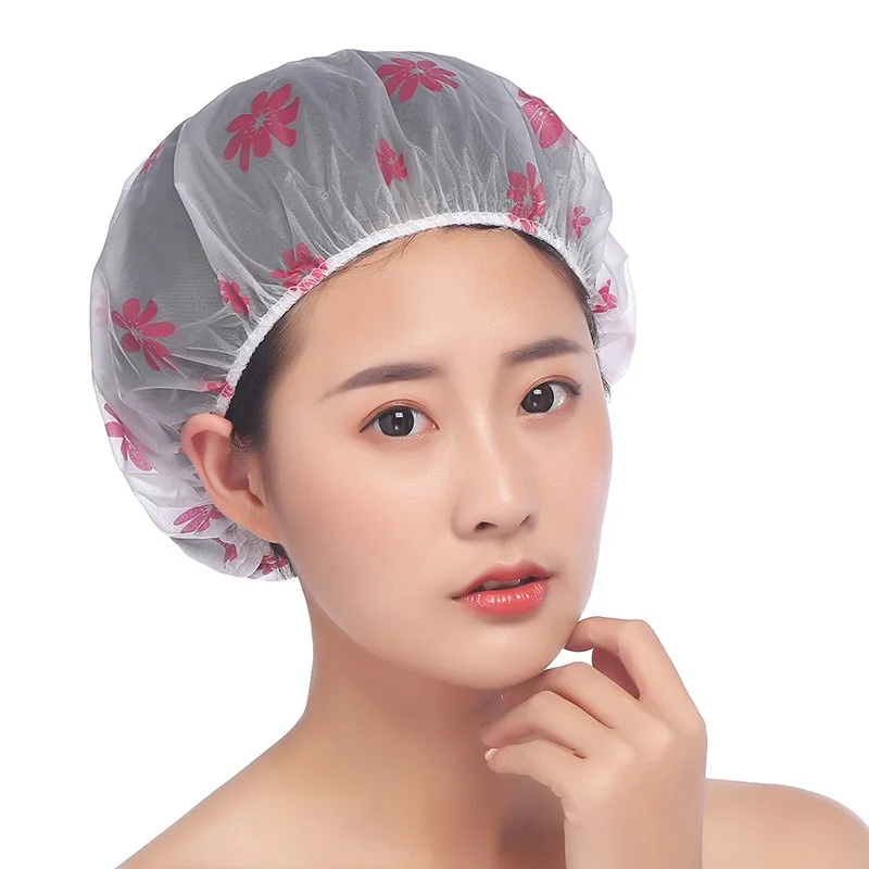 1/2/3/5pcs Waterproof Shower Caps Reusable Bath Hat Good-looking Women Hair Cap Spa Hair Salon Shower Cap Bathroom Accessories