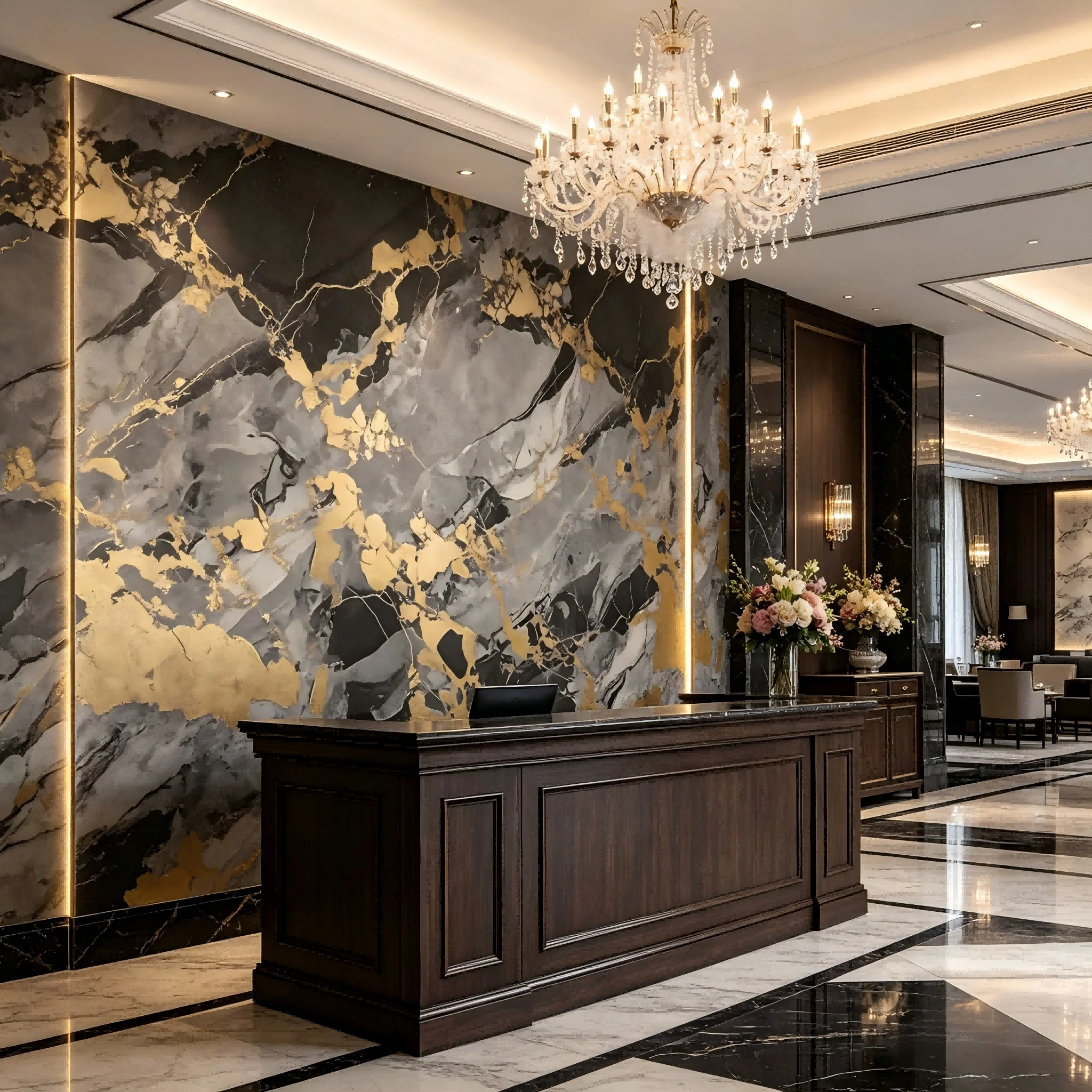 Faux Marble Peel and Stick Wallpaper Self Adhesive Removable Waterproof Vinyl Wall Sticker for Living Room Bedroom Kitchen Home