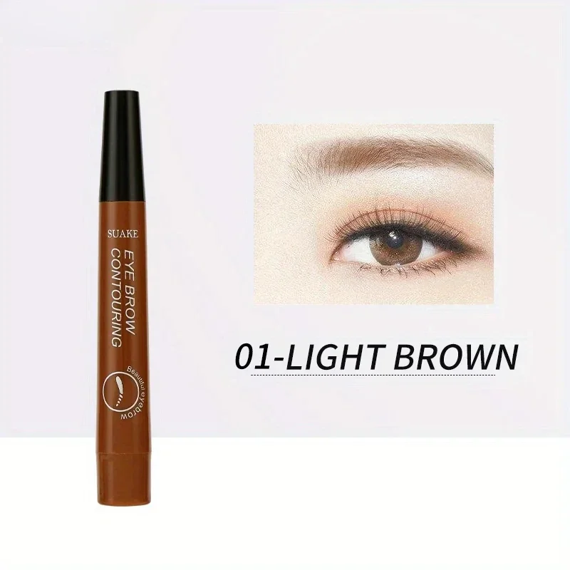 Crayon à sourcils à quatre branches, brosse à sourcils, liquide fendu, imperméable, longue durée, rehausseur de sourcils, ombre à sourcils, 5 couleurs