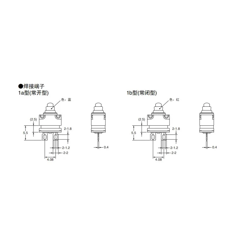 1 stks/partijen Japan D2GW-A03H Miniatuur Waterdicht en Stofdicht Detecteren Schakelaar 2pin 8.3*6.5*5.3 microschakelaar