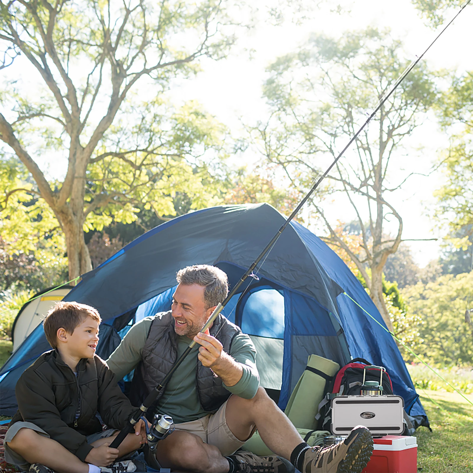 

1Pcs Waterproof Fishing Tackle Box Portable Small Lightweight Storage Container Large Capacity Fishing Gear Organizer Lure Hook