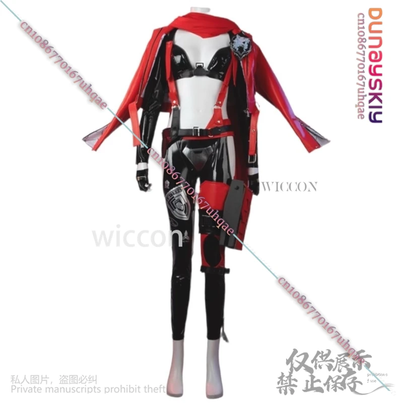 Juego de Anime NIKKE, disfraz de Caperucita Roja, chaqueta Sexy de PU, sujetador, pantalones, traje, pelucas para niña y mujer, juego de rol de Halloween