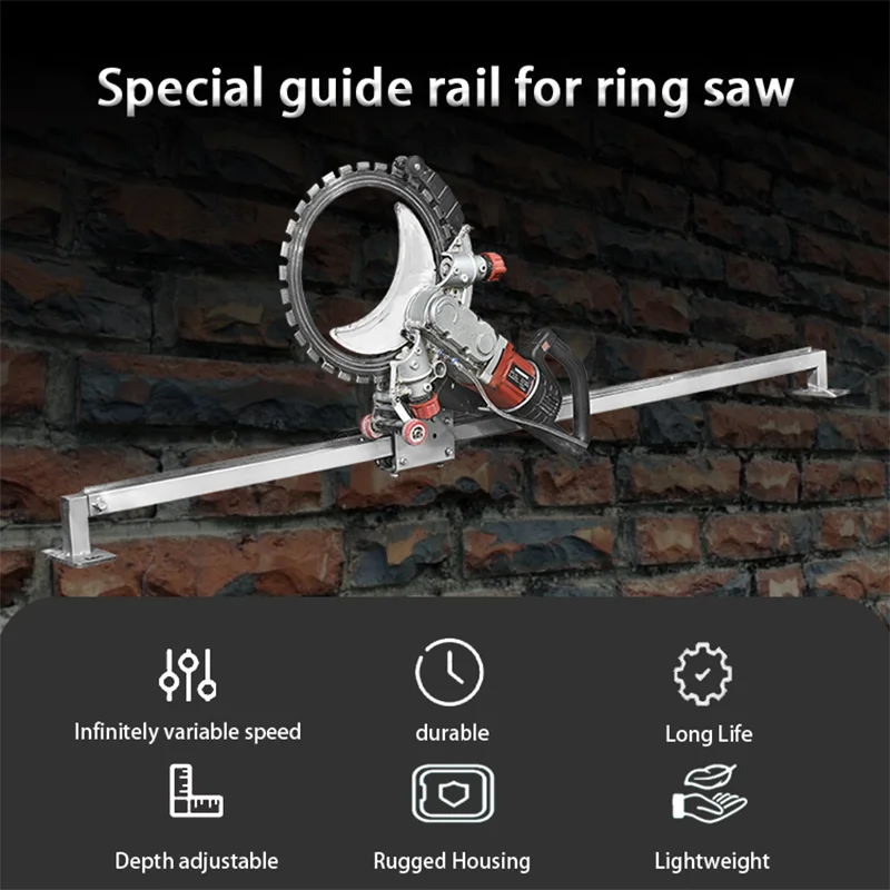 Soporte automático para máquina cortadora de riel guía de sierra de anillo de hormigón, sistema de riel de aleación Universal para corte de paredes y pisos