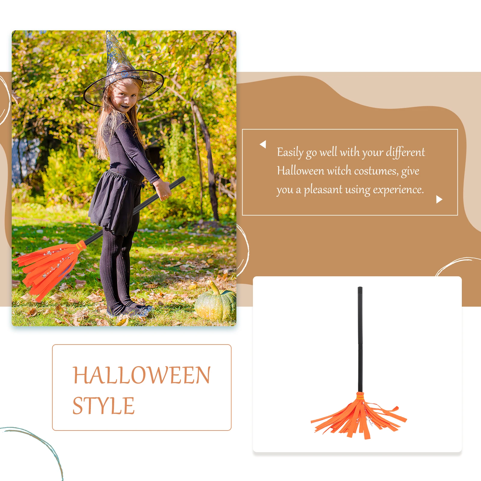 

3 Pcs Witch Broom Wizard Whisk Witches Decor Cosplay Accessories Broomstick Halloween Ornament