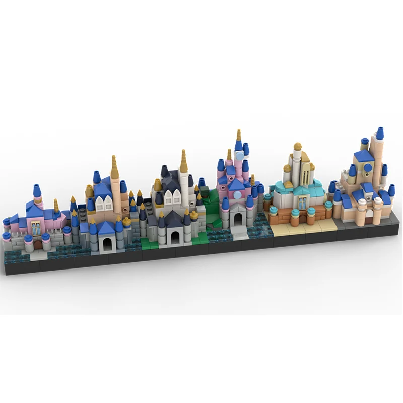 City Street View Model MOC Building Bricks Castle Miniature Scene Modular Technology Gifts Holiday Assemble Children Toys Suit