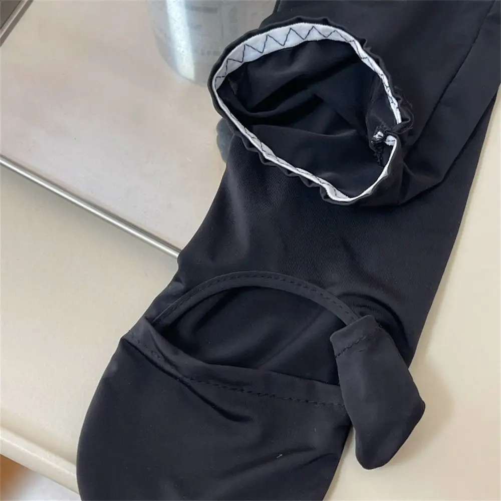 Simple Sunscreen Sun Protection Arm Sleeves Ice Silk Thin Breathable Driving Gloves Enlarged Widened Long Mittens Female