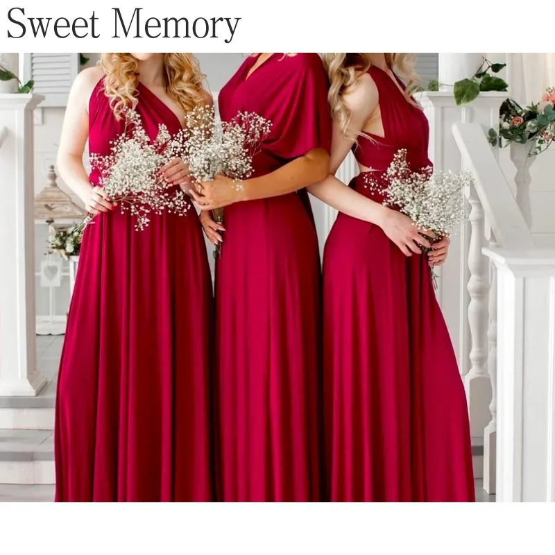

2025 Sweet Memory Convertible Formal Wedding Cocktail Gown Multi-Way Long Maxi Infinity Dress Wrap Sexy Bridesmaid Dresses