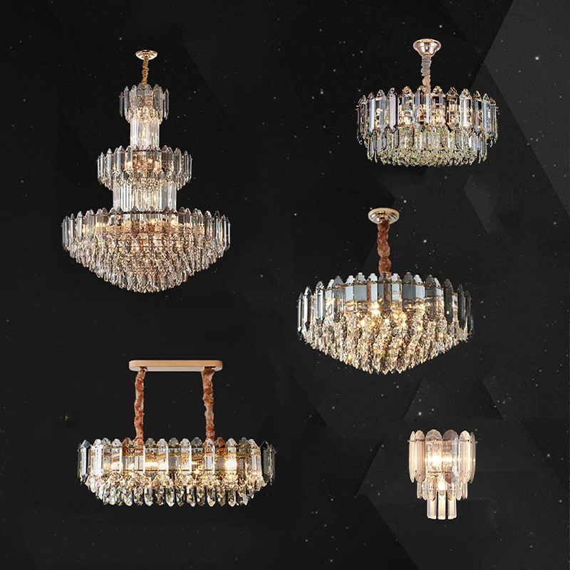 Lustre Ceiling Pendant Lamp Crystal Light Fixture LED Hanging Lamps for Decoration Home Decor for Living Room Cabinets