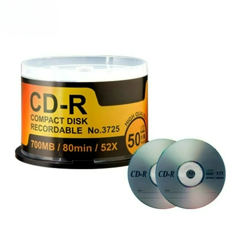 FOR 3725 50PCS Full Box CD-R Blank Discs 700MB 80min 52x Recordable Compact Discs
