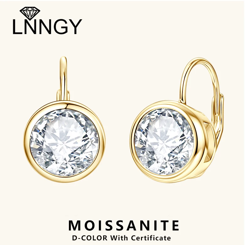 

Lnngy Brinco Prata серьги-кольца из стерлингового серебра 925 пробы для женщин, сертифицированные 6,5 мм/8 мм серьги с муассанитом и бриллиантами, ювелирные изделия, подарок