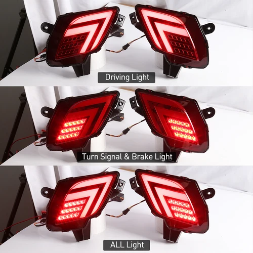 Imagen 2 del producto Luces reflectoras de parachoques trasero LED para Mazda CX5 CX-5 2013 2014 2015 2016 luces de señal de giro dinámicas de advertencia de freno de conducción automática 12V