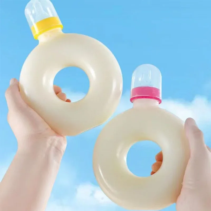 500ml Portable Travel Kettle  with Strap Creative Donut Sports Water Bottle High Temperature Resistant Annular Tea Cup Drinkware