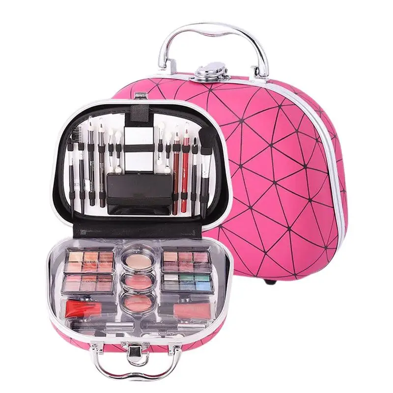 Beauty Makeup Set Women's Full Makeup Kit with Case Portable Design Cosmetic Set Face Makeup Blush Lip Glaze Combination Set