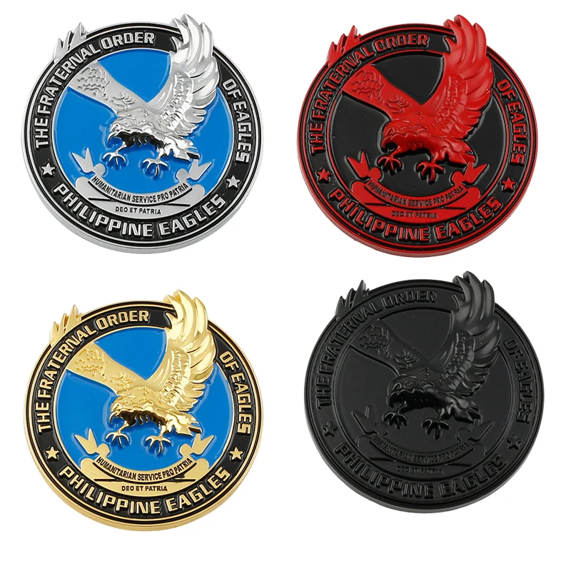 

Car 3D Metal Fraternal Order Of Philippine Eagles Logo Styling Decals Sticker Emblem Badge Animal Hawk Decoration Body Stickers