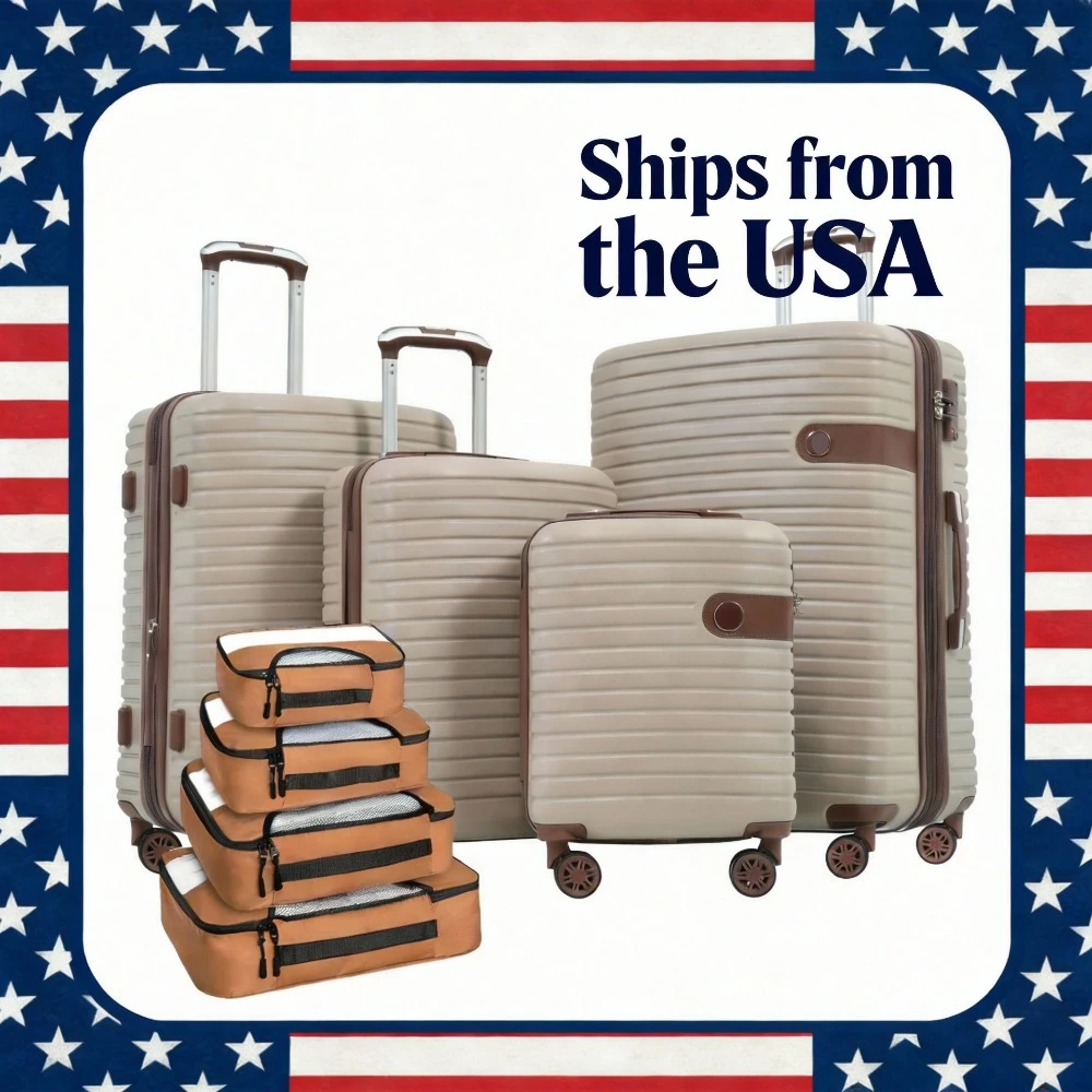 

Набор из 4 предметов: легкий расширяемый чемодан с жестким корпусом и 4 органайзерами для путешествий, для мужчин и женщин (16/20/24/28 дюймов)