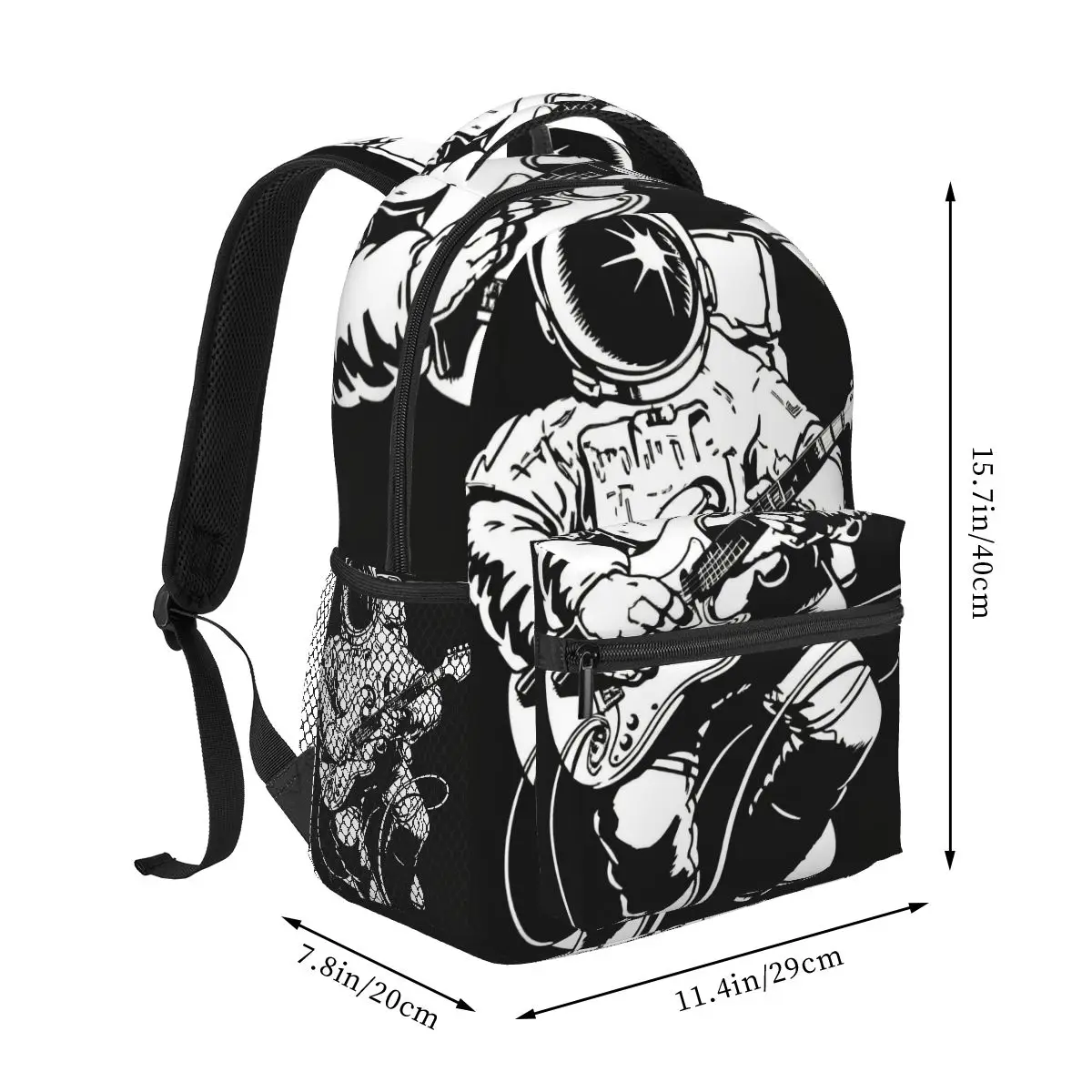 Funny Astronaut Playing Guitar Print Backpacks Boys Girls Bookbag Children School Bags Kids Rucksack Shoulder Bag Large Capacity